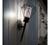 Luce per Esterni Lampada da Parete Casa a Muro Acciaio Inox Nero Griglia E27 [EEK: Non valutato]