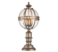 Luce per Esterni Lampada da Percorso Ottone Piantana Vetro Trasparente 3 Fiamma