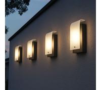Luce per Esterni Lampada Frontale Parete LED Vetro Acciaio Patio 4er Set
