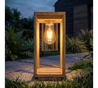 Luce per Esterni Lampada Lanterna Simil Legno Alluminio Giardino Filamento LED H