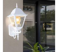 Luce per Esterni Lampada Parete Lanterna Stile Country IP44 Vetro Bianco E27 Hxb [EEK: Inaditato]