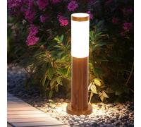Luce per Esterni Lampada Piantana Acciaio Inox Simil Legno Giardino Patio 1x E27 [EEK: Non valutato]