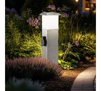 Luce per Esterni Lampada Piantana LED Distributore Energia 2-Steckdosen Acciaio
