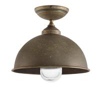 Luce per Esterni Lampada Soffitto Ottone Bronzo Antico Paralume Vetro Massiv E27