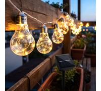 Luce per Esterni Lampada Solare Catena Luci 2 Livelli Chiodi Retrò Lampadina 20x
