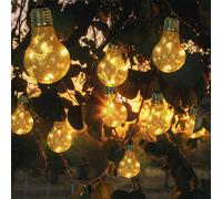 Luce per Esterni Lampada Solare Catena Luci LED 10x Lampadina Edison Ambra Corda