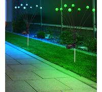 Lampada Solare da Giardino Esterna RGB LED Cambiacolore Acciaio Inox H 70 CM 2x