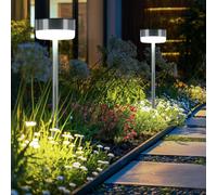 Luce per Esterni Lampada Solare da Giardino Acciaio Inox LED Percorso Chiodi 2er