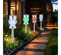 Luce per Esterni Lampada Solare da Giardino Chiodi LED a Spiedo RGB Cristalli 4x