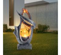 Luce per Esterni Lampada Solare da Giardino Effetto Fuoco Balcone Vetro LED
