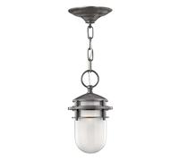 Luce per Esterni Lampada Sospensione a Soffitto Alluminio Vetro Ematite Veranda [EEK: Non valutato]