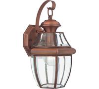 Luce per Esterni Lanterna Applique Ottone Rame Vetro H 35,6 CM Classico Veranda [EEK: Non valutato]