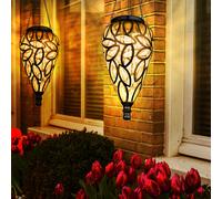 Luce per Esterni Lanterna Lampada Solare a Sospensione Giardino Nero LED 2er Set