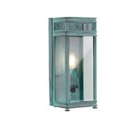 Luce per Esterni Lanterna Parete Applique Verdigris Vetro Chiaro Ottone Balcone