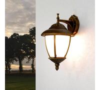 Luce per Esterni Parete Lanterna E27 IP43 IN Oro Antico Rustico Casa Hof Garten