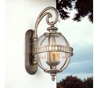 Luce per Esterni Parete Vintage H:48,9 CM 2x E14 Alluminio Vetro A Bronzo Lampe