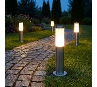 Luce per Esterni Piantana con Piedistallo Lampade da Percorso E27 Inox Argento [EEK: Non valutato]
