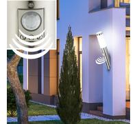 Luce per Esterni Piantana Lampada da Parete LED Prese Movimento Acciaio Inox E27 [EEK: F]