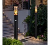 Luce per Esterni Piantana Lampada da Pavimento Sensore di Nero Fumo Rame 2er Set [EEK: Non valutato]