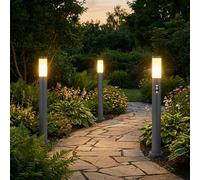 Luce per Esterni Piantana Movimento Antracite Acciaio Inox H 80 CM 3er Set [EEK: Non valutato]