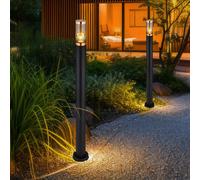 Luce per Esterni Piedi Lampada Stato E27 Acciaio Inox Nero Rame Giardino 2er Set [EEK: Non valutato]