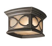 Luce per Esterni Plafoniera Acciaio Vetro Bronzo D.27,9 CM 2 Fiamma E27 Calotta [EEK: Non valutato]