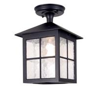 Luce per Esterni Plafoniera Lanterna Alluminio Vetro D 18,5 CM Nero 1 Fiamma E27 [EEK: Inaditato]