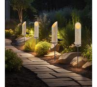 Luce per Esterni Solardeko Lampada da Giardino LED con Picchetto Bambù Patio 4x