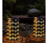 Luce per Esterni Solare Lanterna LED Metallo Argento Antico Effetto di 2er Set