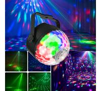 Luce per feste con palla da discoteca 7 colori DJ Luce laser rossa verde Stroboscopica Controllo vocale Stage Party Bar Natale Dance Bar Decorazioni per matrimoni