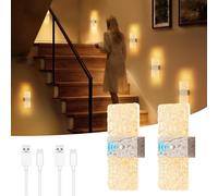 Luce per interni con sensore di movimento, applique da parete ricaricabile da duemilasecento mAh, dimmerabile da zero a ottanta lumen, tre colori, modalità sempre accesa e dal tramonto all'alba, luce
