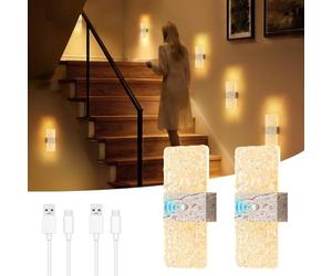 Luce per interni con sensore di movimento, applique da parete ricaricabile da duemilasecento mAh, dimmerabile da zero a ottanta lumen, tre colori, modalità sempre accesa e dal tramonto all'alba, luce