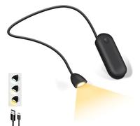 Luce per Lettura Libri a Letto Collo, LED Luce Lampada da Lettura per Libro Ricaricabile, Dimmerazione & 3 Temperature, Comodo e Leggero Perfetta per E-Reader, Studio,Letto,Viaggi,Lavoro a Maglia