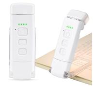 Luce per Lettura Libri a Letto, Lampada LED per Libro Ricaricabile con 3 Colori & 5 Luminosità Regolabile, Protezione Occhi, Clip Flessibile Ultra Leggera per Bambini e Amanti dei Libri-Bianco