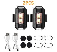 Luce per Moto Stroboscopica 7 Colori rgb Mini USB LED Anti-Collisione per Bici A