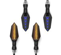 Luce per moto Universale Del Motociclo/Moto 12V Indicatori Di Direzione Lampeggiante Anteriore Luci Posteriori Per Honda CB650F VF VFR 750 VFR800 VTR1000F CBR125R VFR750(2 pairs Yellow-Blue)