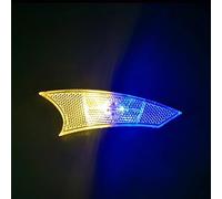 Luce per raggi della bicicletta caricata tramite USB con modalità notturna attivata dal movimento per una maggiore visibilità durante il ciclismo (giallo blu)