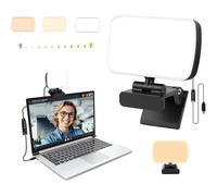 Luce per selfie a luminosità regolabile con attacco magnetico, design a clip per laptop, tablet, videoconferenze, dimensioni compatte, registrazione