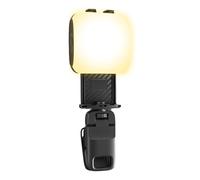 Luce per selfie, illuminazione portatile per fotografia, illuminazione per registrazione video, lampada pieghevole a clip con illuminazione a 3 colori e modalità RGB, anello luminoso portatile per