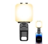Luce per selfie, luce portatile per fotografia, con illuminazione a 3 colori e modalità RGB, lampada ricaricabile a clip per viaggi, conferenze, registrazione video, fotocamera per selfie, laptop