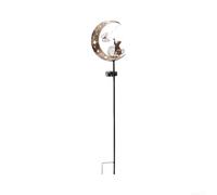 Luce per solare per giardino Gatto e Luna 85cm Accensione Auto | Accensione automatica al , spegnimento all'alba, 6-12 ore di luce, nessun cavo elettrico necessario