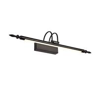 Luce per specchio da bagno nera, luce di immagine a LED Specchio per WC Luce anteriore con testa della lampada girevole, luce per armadietto a specchio in metallo bianco caldo 3000 K luce per il