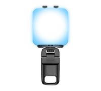 Luce per telefono per registrazione video, luce per fotocamera con illuminazione a 3 colori e modalità RGB, torcia pieghevole con clip per telefono, laptop, fotocamera, streaming