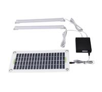 Luce per Tenda da Campeggio Haofy da 30 W con Pannello Solare LED con Scatola Batteria Impermeabile, Doppia Interfaccia USB