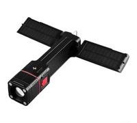Luce pieghevole per tenda con base magnetica ad alta luminosità (rosso) | COB ad alta luminosità, per la ricarica del pannello solare, litio integrato per la batteria, per la funzione banca di potere
