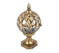 Luce Pilastro Lampada A Colonna A Globo E27 A A Sfera In Vetro E Alluminio Lampade Da Palo Per Esterni Cortile Patio Portico Cancello Luce Paesaggio Giardino Patio(Black)