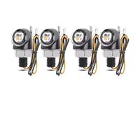 Luce Posteriore Per Moto Per Cafe Per Racer Per Bobber Per Chopper 8mm Moto LED Indicatori Direzione Lampada Indicatore Direzione DRL Luci Freno Stop Fanale posteriore per moto(4Pcs White Amber)