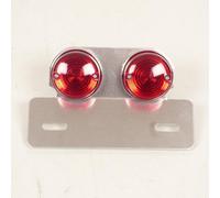 Supporto targa con luce 50 per scatola moto in alluminio con luce rotonda rossa