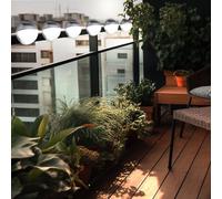 Luce Recinzione Lampada Solare per Esterni Grigio LED da Giardino Batteria