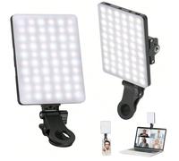 Luce ricaricabile molletta-on a 60 LED di alta potenza con molletta anteriore e posteriore, 3 modalità di illuminazione regolabili per telefono, compatibile con , Android, iPad, laptop, per trucco, se